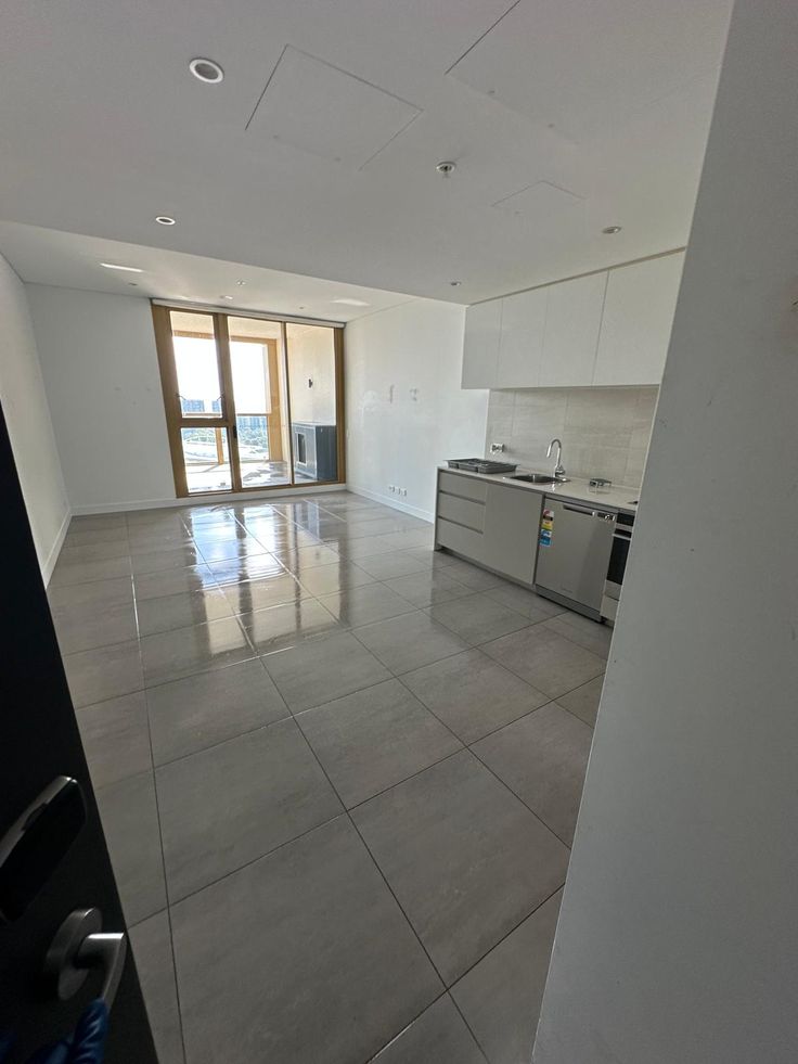 Empty apartment with polished clean floors